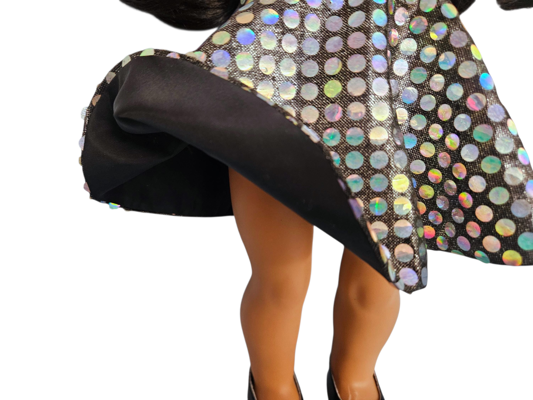 Silver Holographic Party Dress/handmade/American girl/18 inch doll - #115