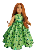 St Patricks Day Gown - handmade/18 inch doll/AG doll