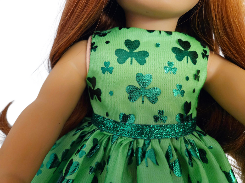 St Patricks Day Gown - handmade/18 inch doll/AG doll