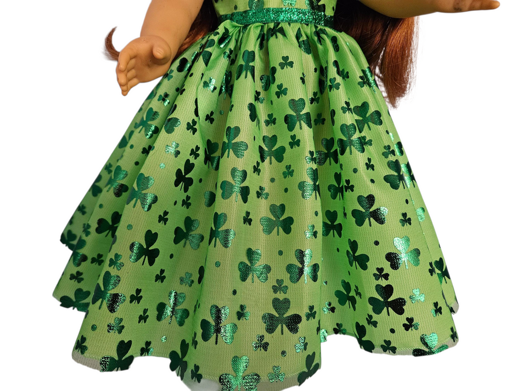 St Patricks Day Gown - handmade/18 inch doll/AG doll