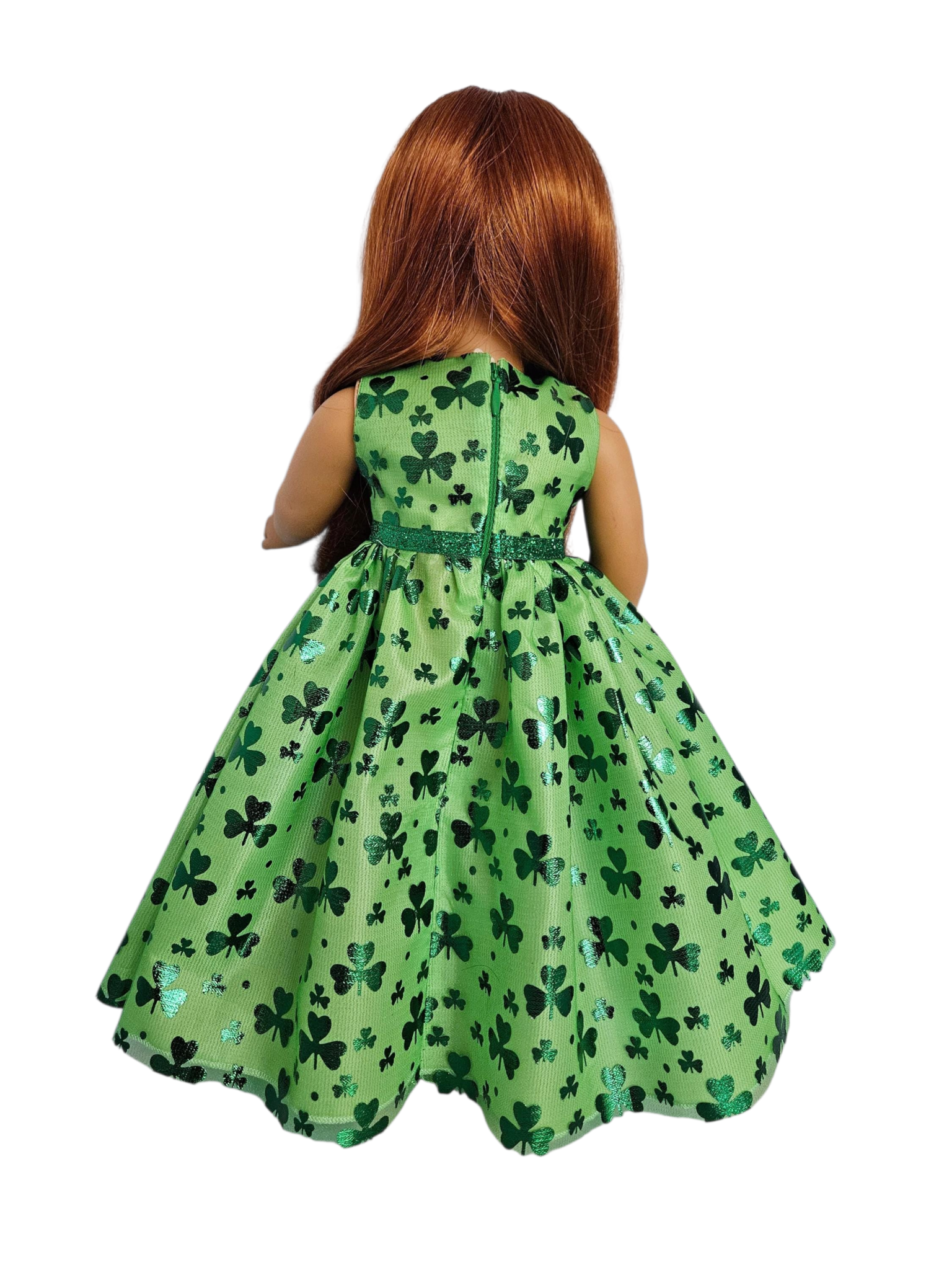St Patricks Day Gown - handmade/18 inch doll/AG doll