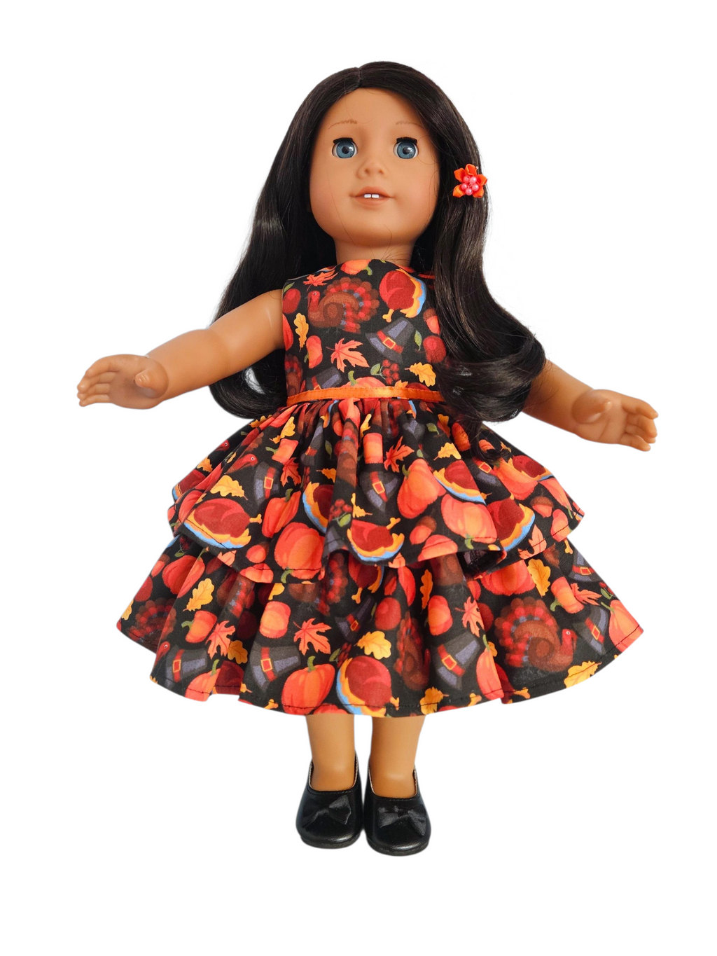 Thanksgiving Ruffled Dress/handmade/18 inch doll/AG doll