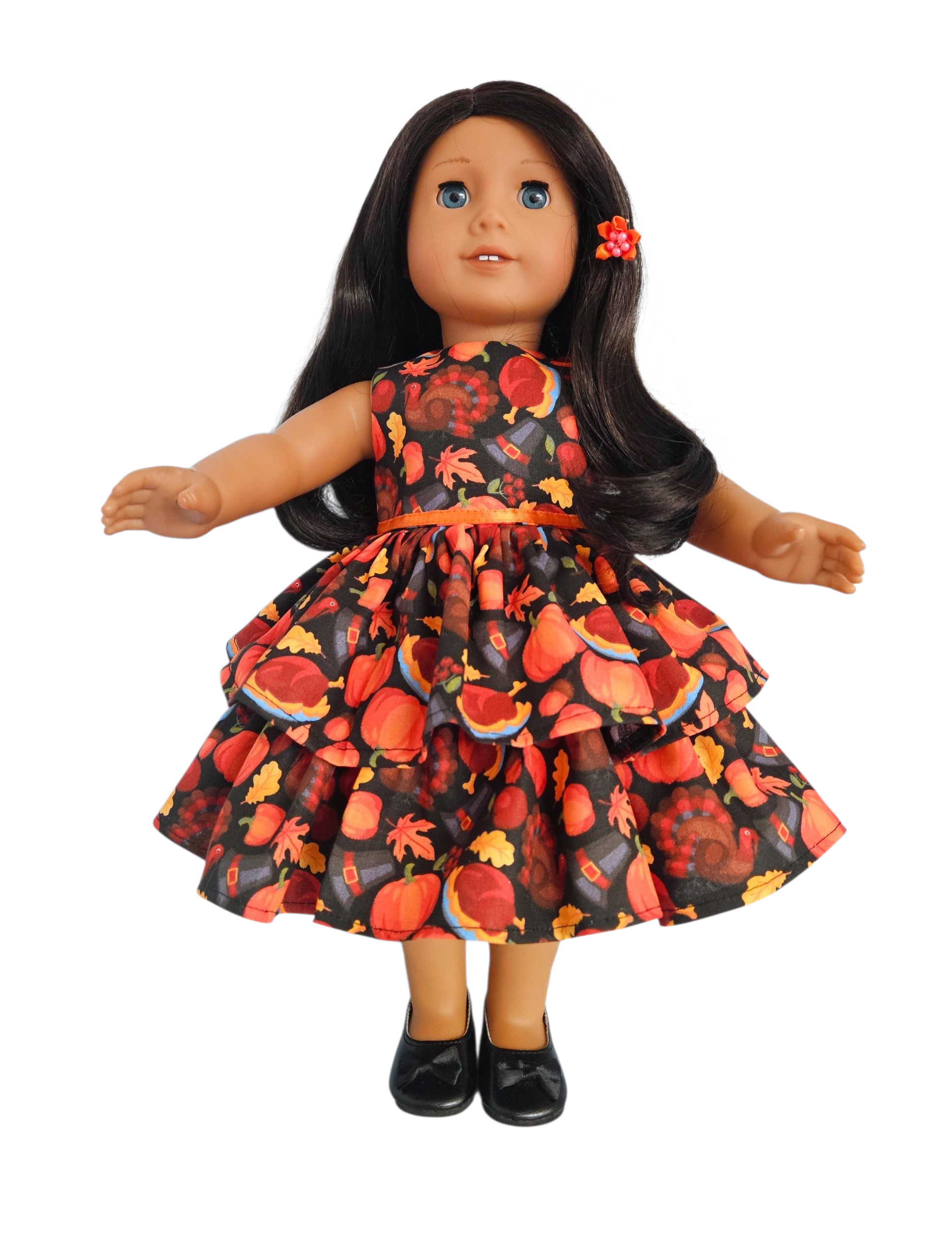 Thanksgiving Ruffled Dress/handmade/18 inch doll/AG doll