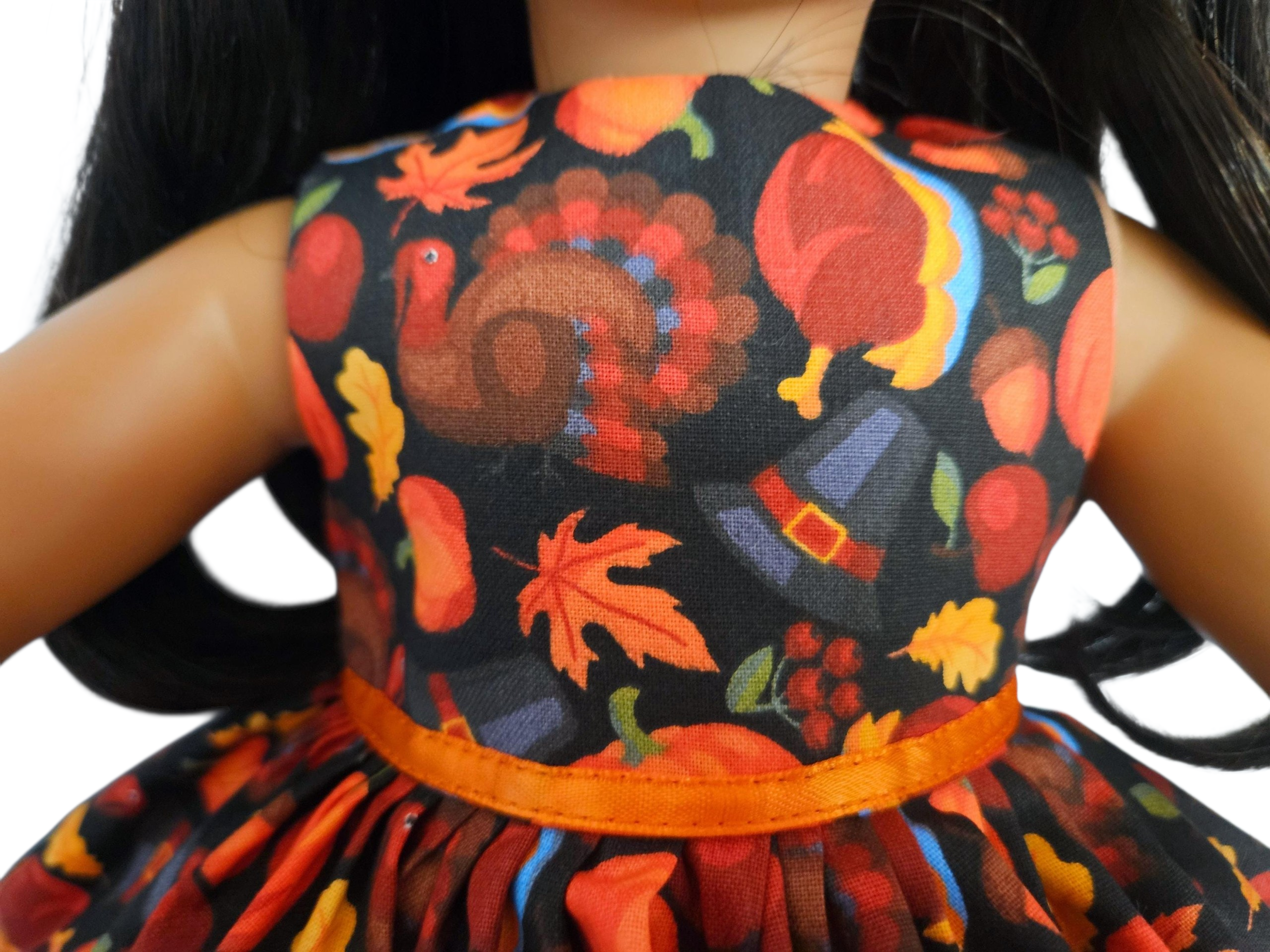 Thanksgiving Ruffled Dress/handmade/18 inch doll/AG doll