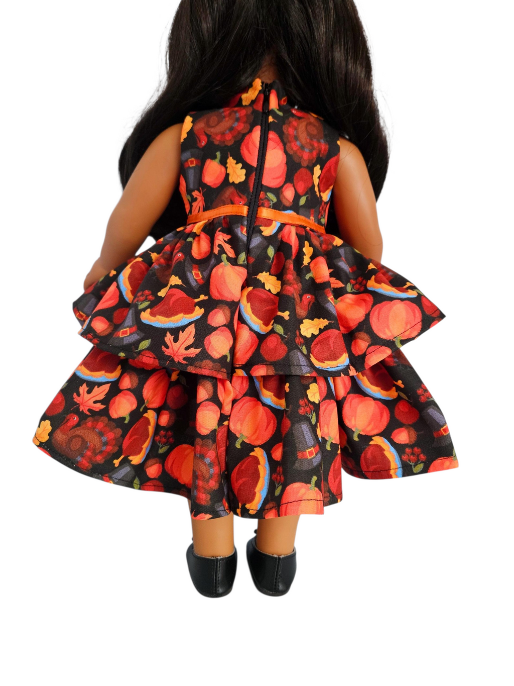 Thanksgiving Ruffled Dress/handmade/18 inch doll/AG doll