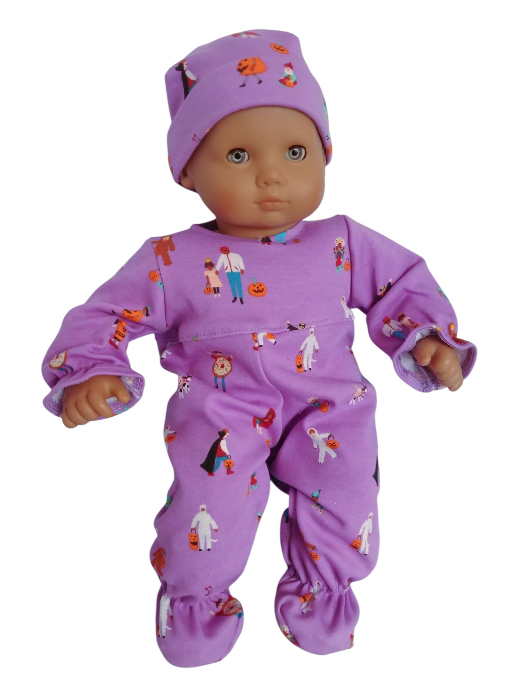 Trick or Treaters Halloween Sleeper and Cap/handmade/Bitty baby