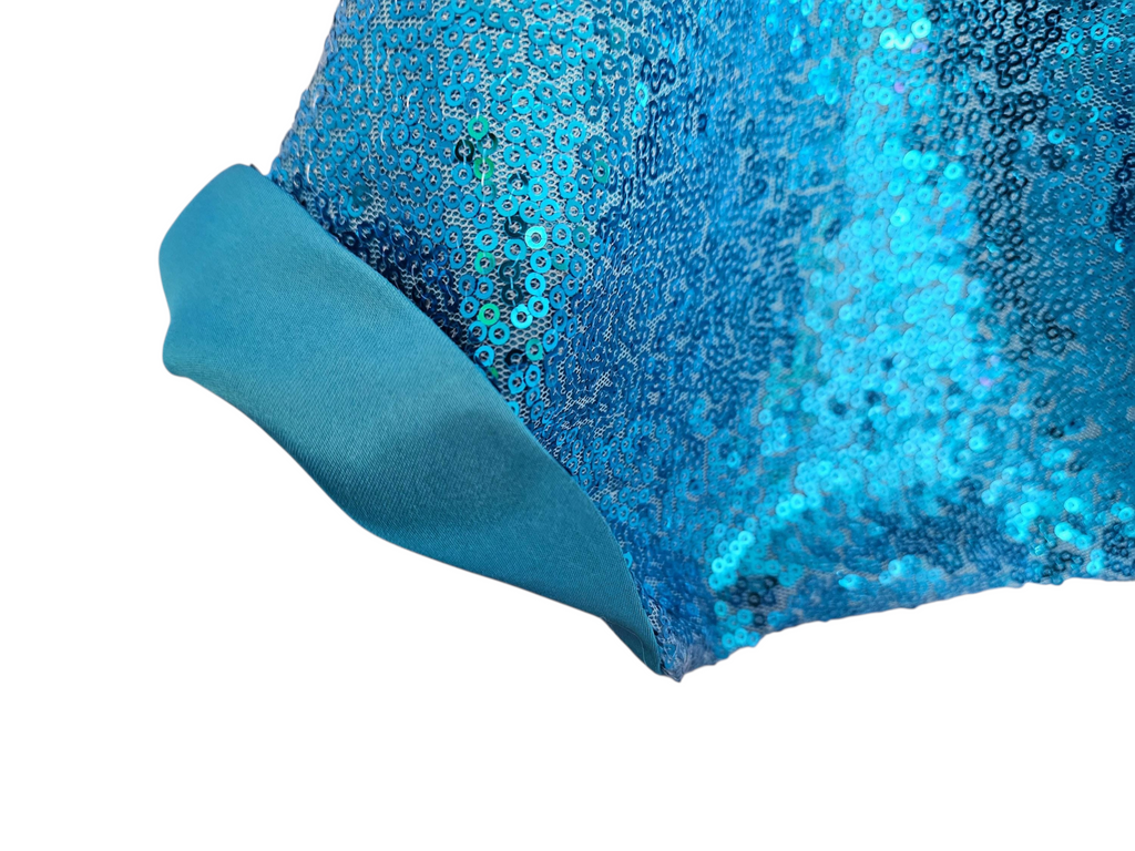 Turquouse Sequin Gown and Boa/handmade/AG doll/18 inch doll - #514