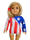 USA Spandex Gymnastic Leotard/handmade/AG doll/18 inch doll