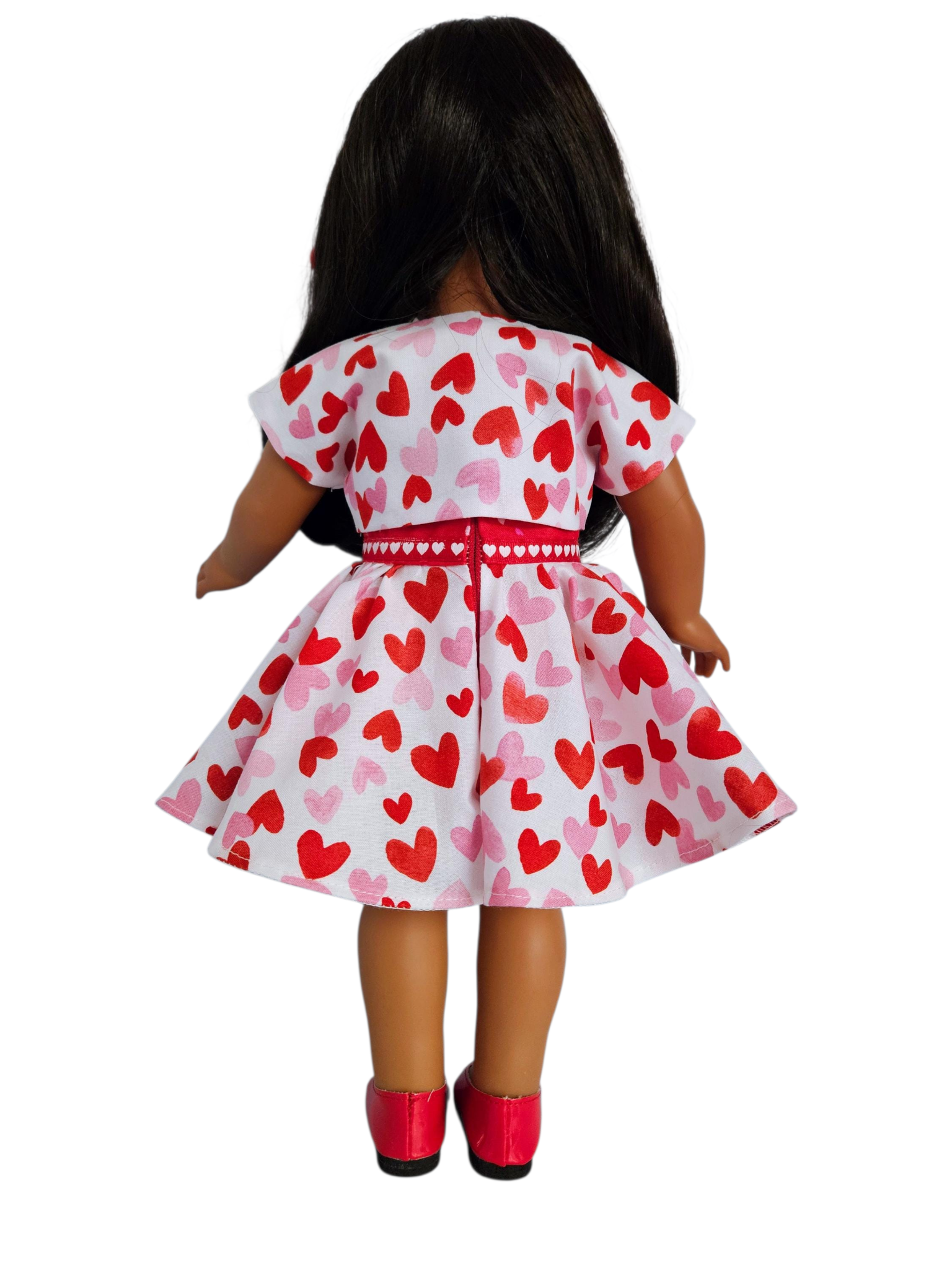Valentine Hearts Dress and Jacket/handmade/AG doll/18 inch doll
