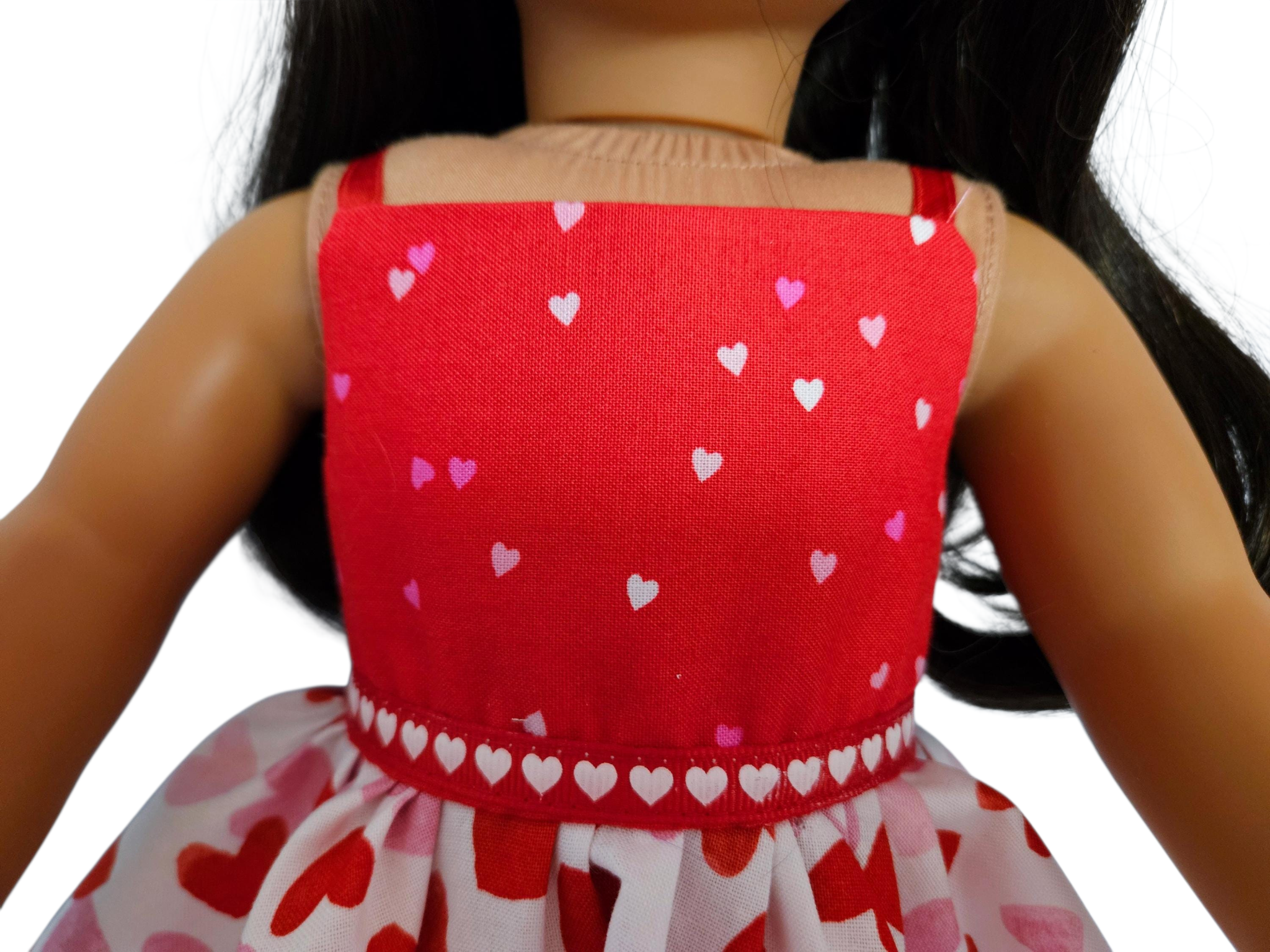 Valentine Hearts Dress and Jacket/handmade/AG doll/18 inch doll