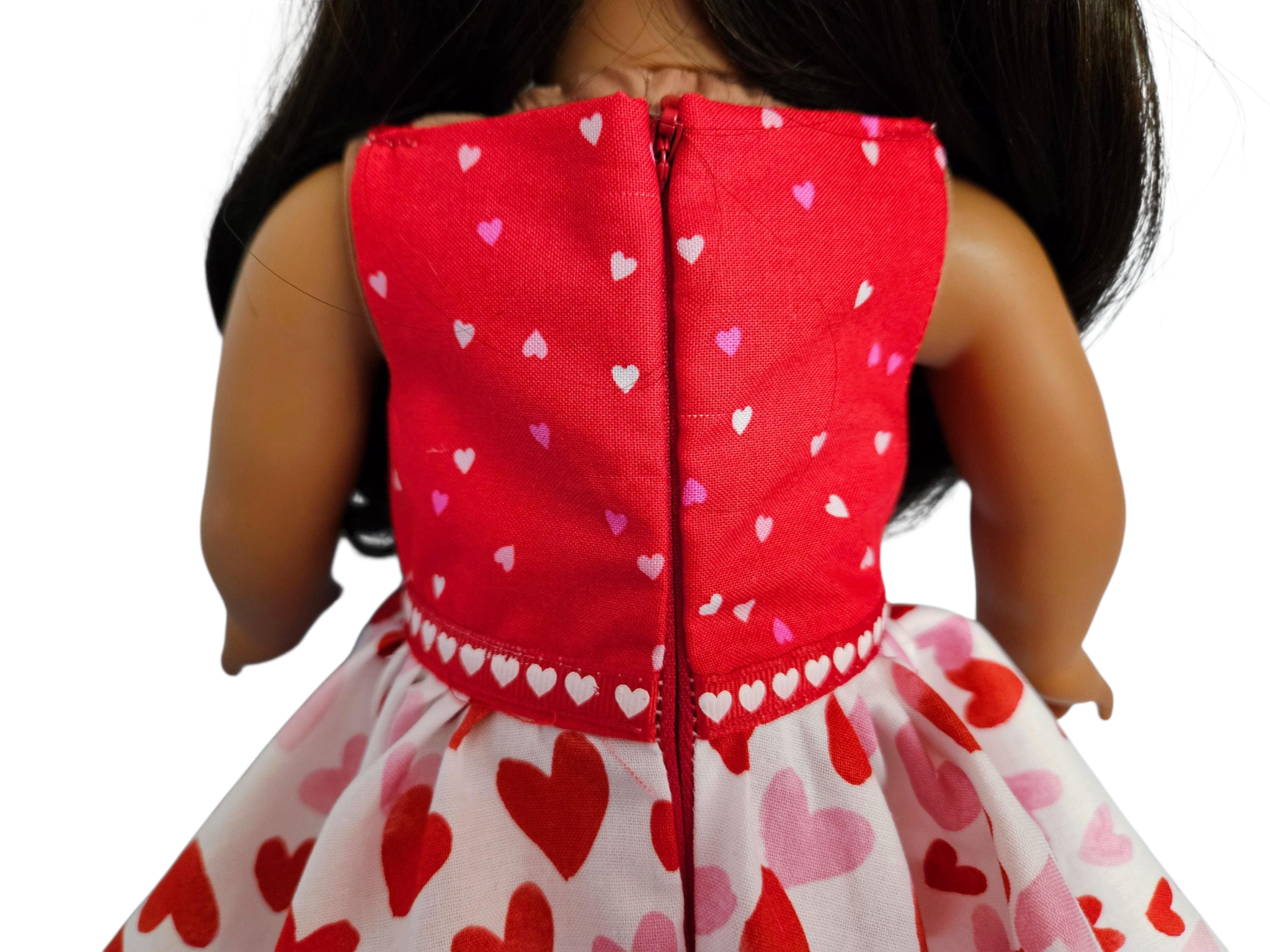 Valentine Hearts Dress and Jacket/handmade/AG doll/18 inch doll