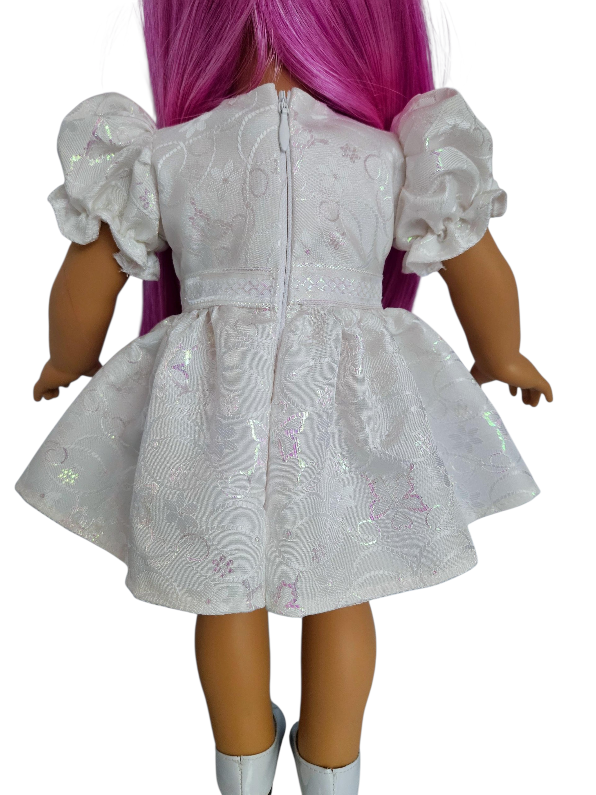 White First Communion Dress and Necklace/handmade/AG doll/18 inch doll