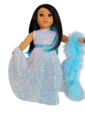 White Iridescent Sequin Gown and AG doll/18 inch doll - #800