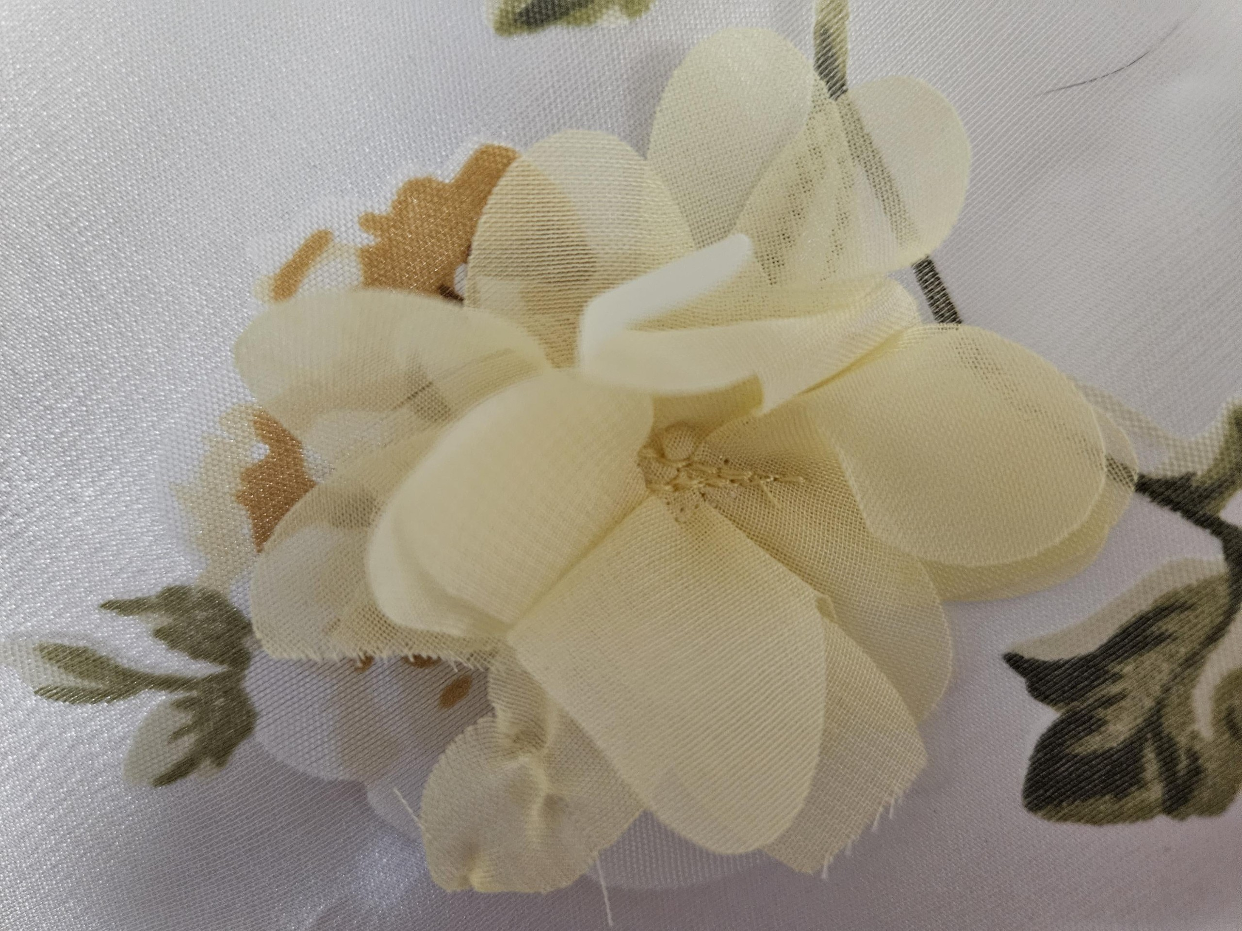 Yellow/White 3D Floral Gown and Boa/handmade/AG doll/18 inch doll - # 604