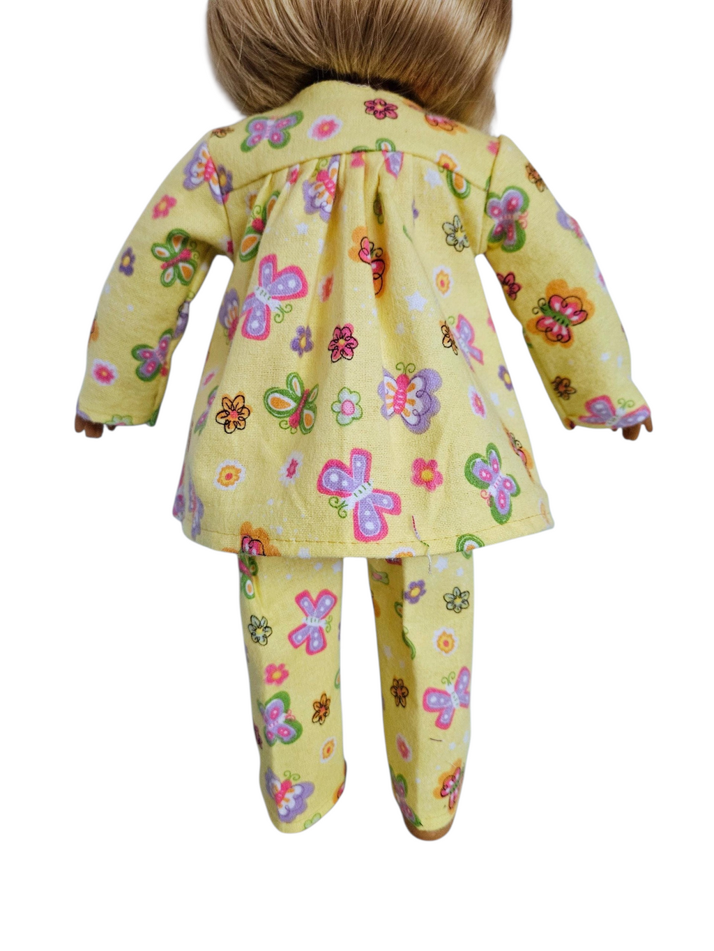 Yellow Flannel Pajamas/handmade/AG doll/18 inch doll