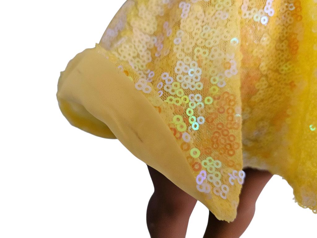 Yellow Sequin Party Dress/handmade/AG doll/18 inch doll