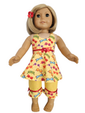 18 inch doll Yellow Sunglasses Capri Outfit