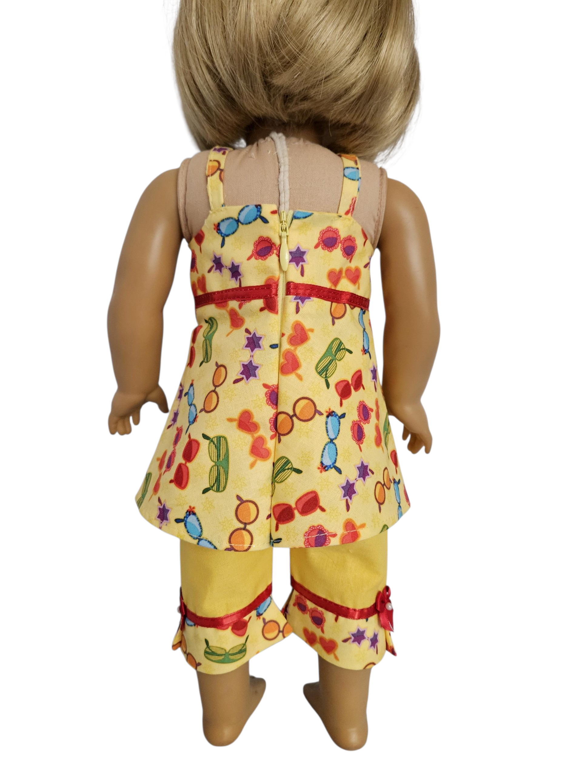 18 inch doll Yellow Sunglasses Capri Outfit