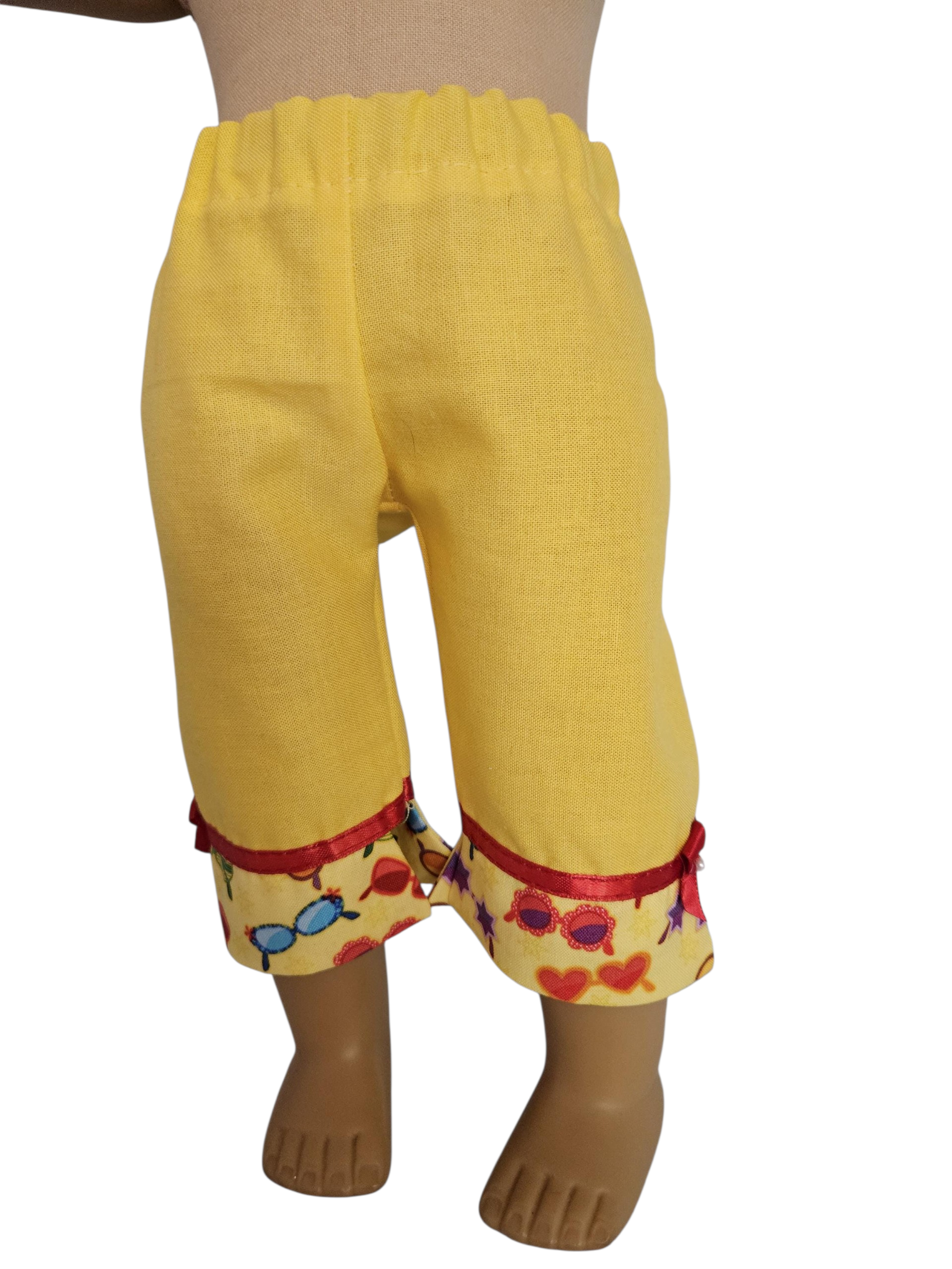 18 inch doll Yellow Sunglasses Capri Outfit