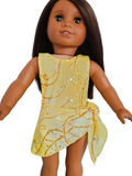 18 inch doll Yellow Sequin Swimsuit & Sash