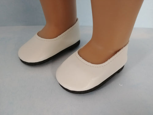 18 inch doll - Ivory Slip On Shoes to fit American girl dolls