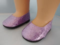 18 inch doll - Lilac Glitter Slip On Shoes