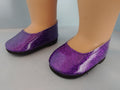 18 inch doll -Purple Glitter Slip On Shoes