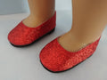 18 inch doll - Red Glitter Slip On Shoes