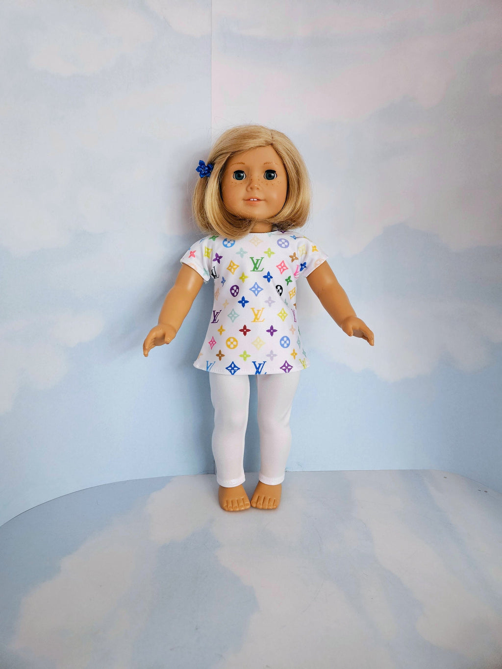 18 inch doll clothes handmade to fit AG doll - White Spandex Top and Leggings