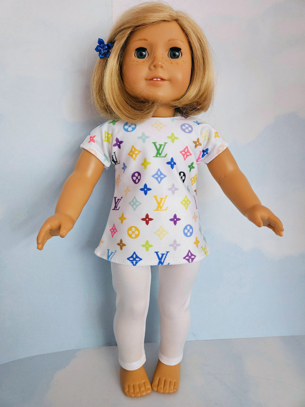 18 inch doll clothes handmade to fit AG doll - White Spandex Top and Leggings