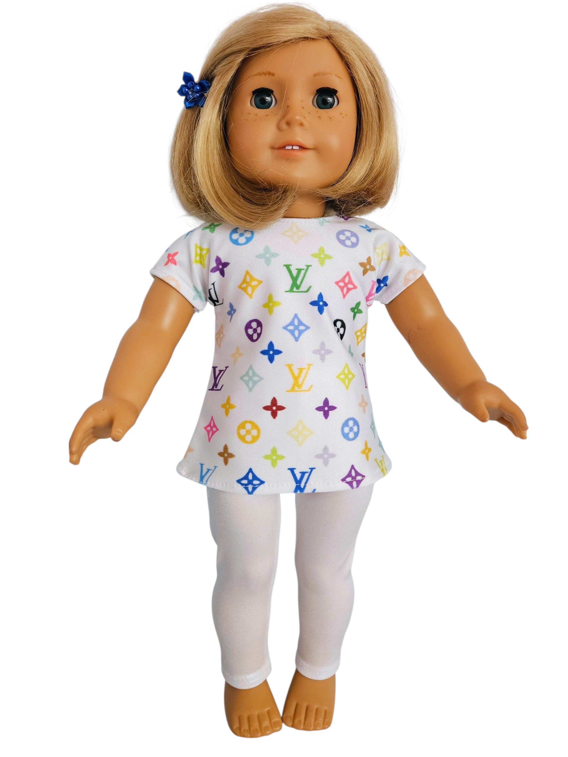 18 inch doll White Leggings and Top