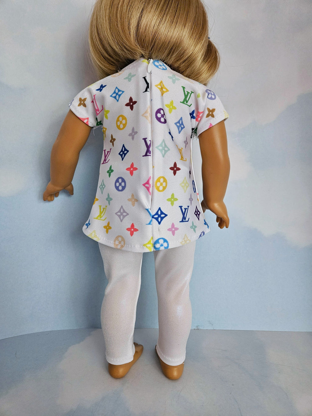 18 inch doll clothes handmade to fit AG doll - White Spandex Top and Leggings