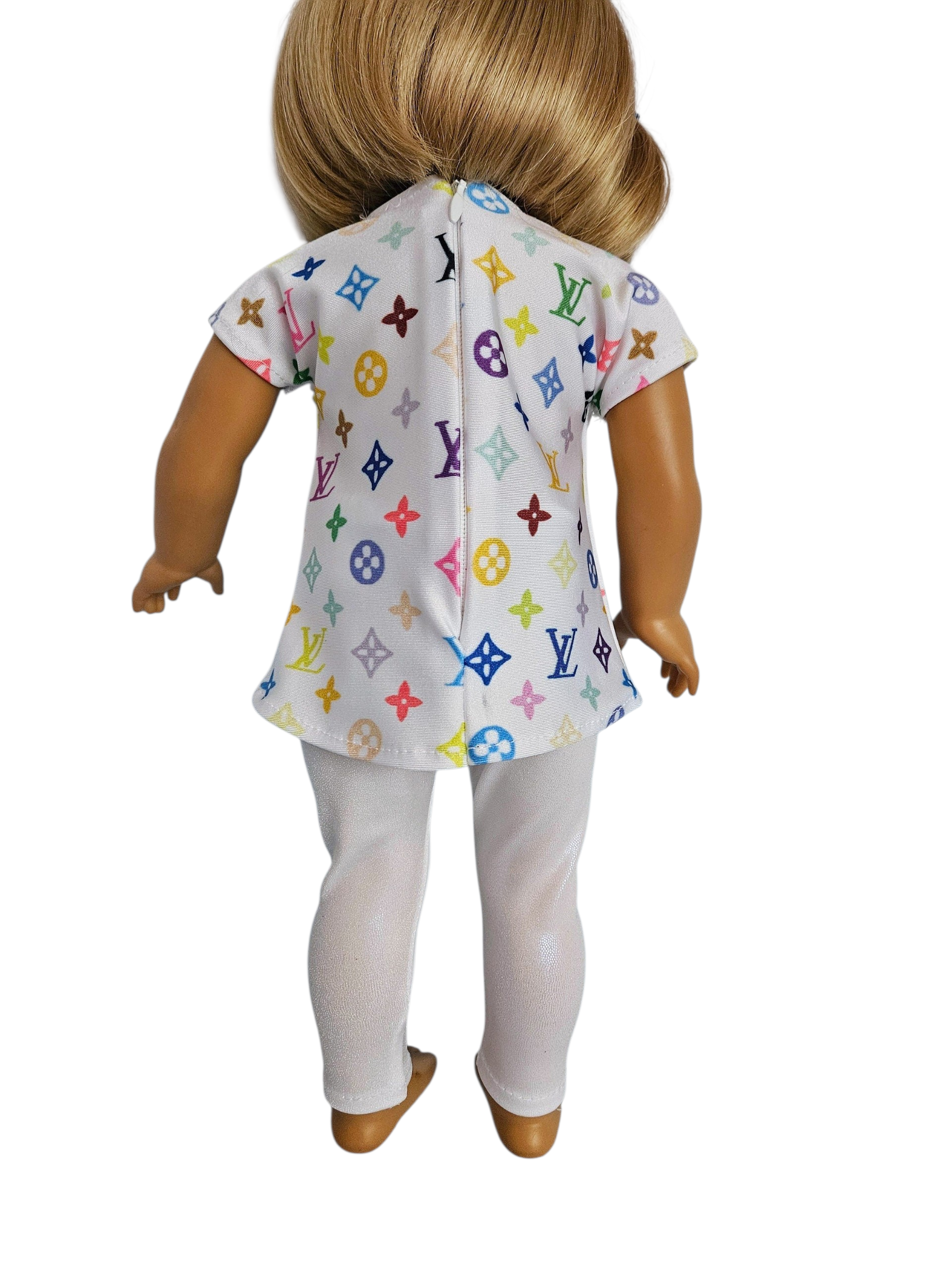 18 inch doll White Leggings and Top