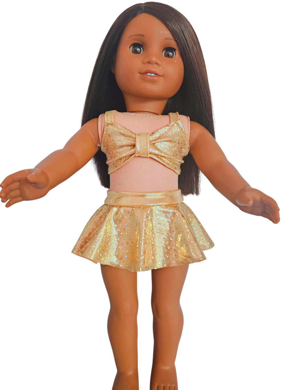 18 inch doll Gold Holographic Dot Swimsuit