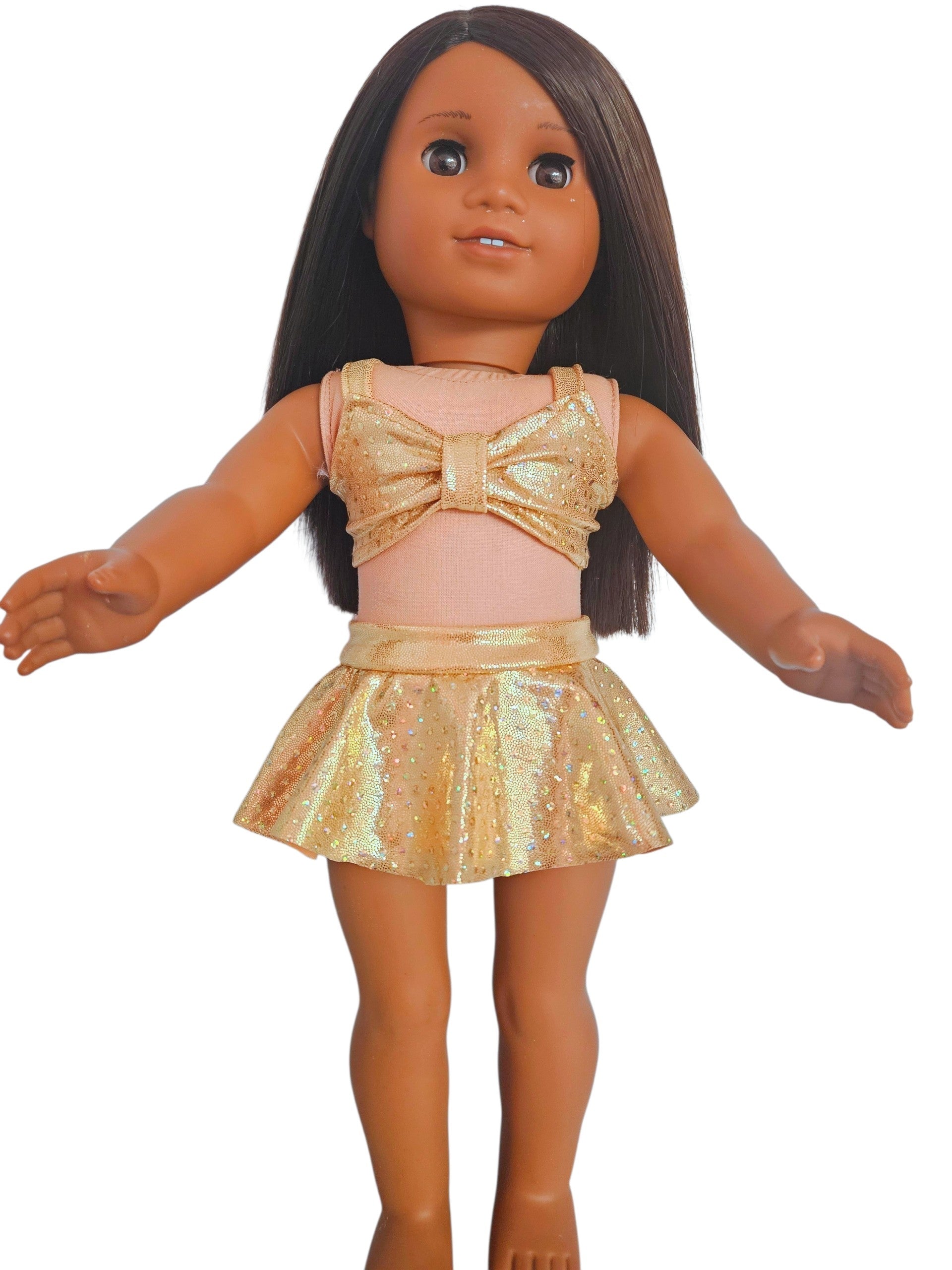 18 inch doll Gold Holographic Dot Swimsuit