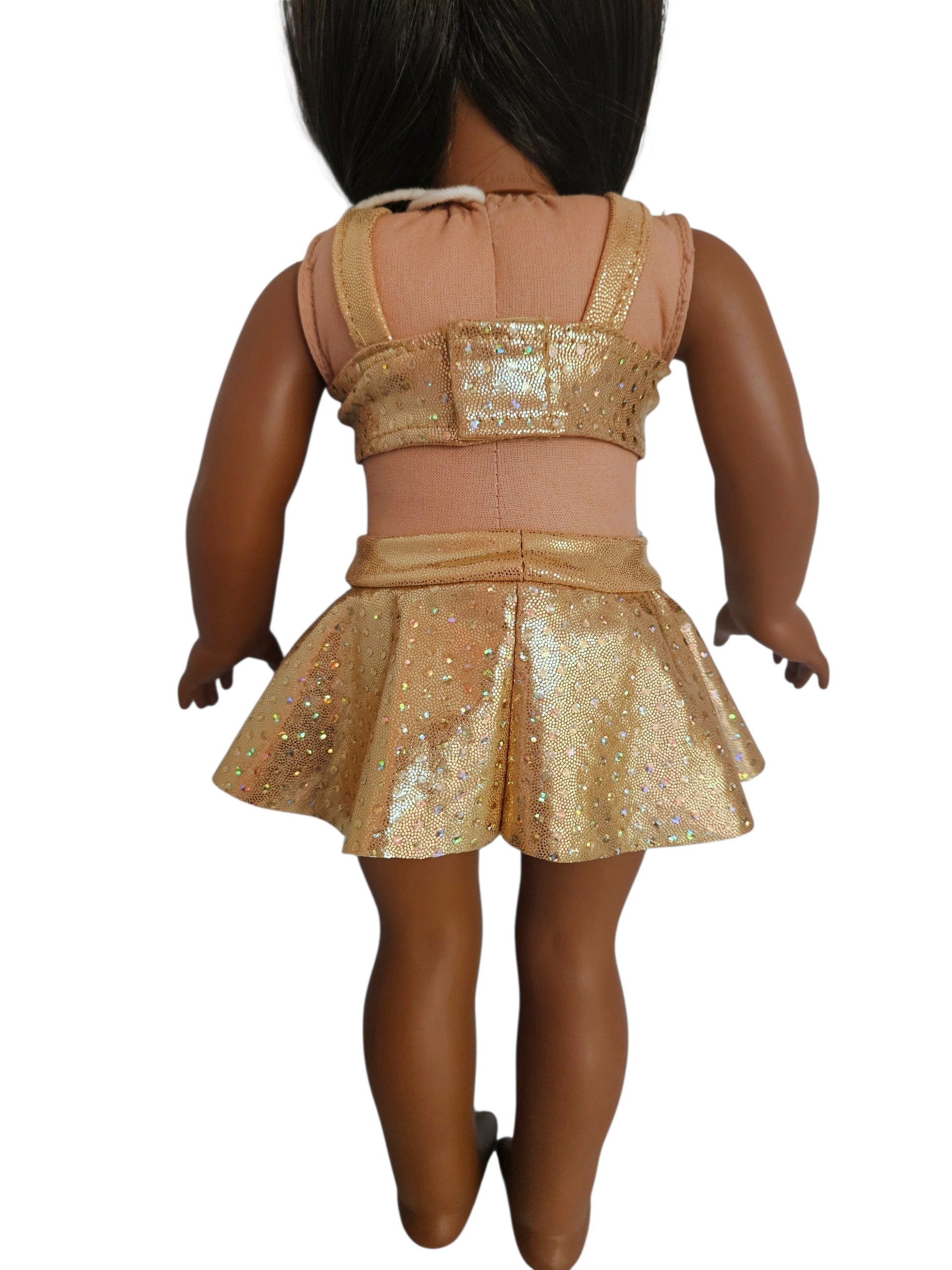 18 inch doll Gold Holographic Dot Swimsuit
