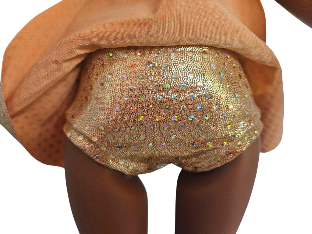 18 inch doll Gold Holographic Dot Swimsuit